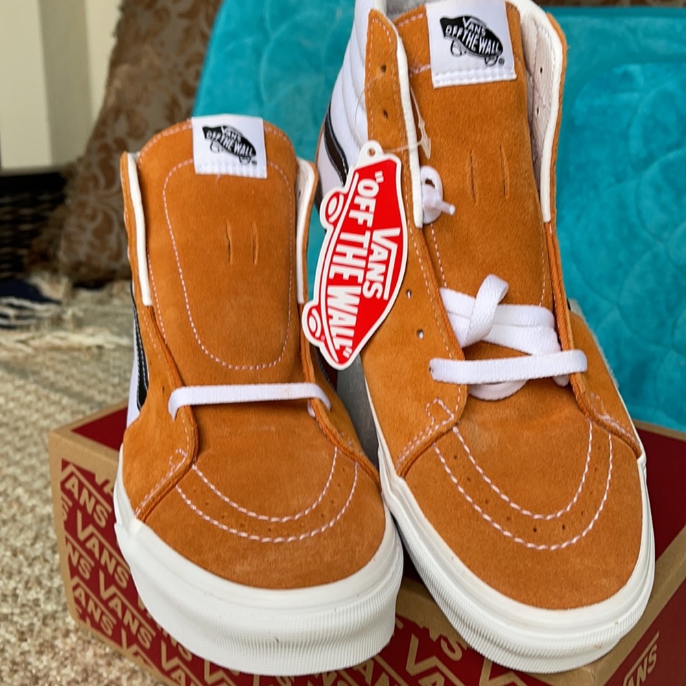 Vans Men’s Sk8-Hi Retro Sport Apricot/True White Sneakers - Picture 7 of 16